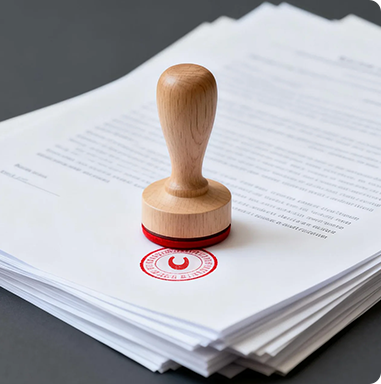 法律文书与印章示意