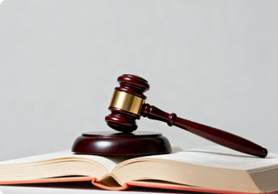 法槌与法律书籍示意